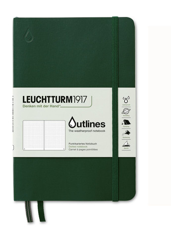Блокнот Outlines, Paperback (B6+), Зелений, Крапка Leuchtturm1917 (269901149)
