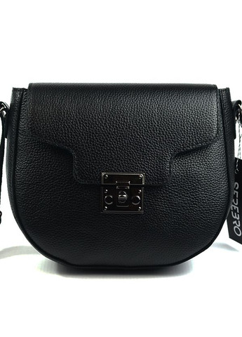 Чорна шкіряна овальна маленька сумка крос-боді через плече, міні сумочка з натуральної шкіри Serebro (266623593)