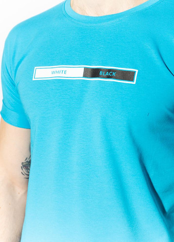 Голубая футболка с надписью на груди (голубой) Time of Style
