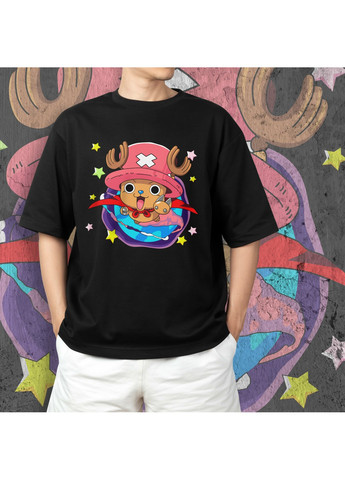 Черная футболка c принтом ван пис - chopper No Brand