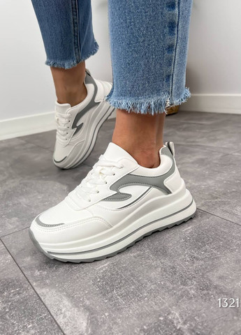 Белые демисезонные удобные кроссовки No Brand