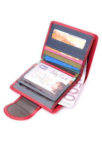 Шкіряний яскравий гаманець з монетницею 19453 Червоний st leather (277980582)