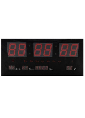 Настінний годинник LED електронний світлодіодний з індикацією календаря і термометра -3615 26 см VST (258412886)