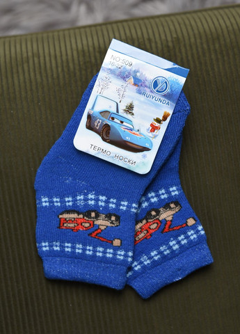 Шкарпетки дитячі махрові для хлопчика синього кольору Let's Shop (269387486)