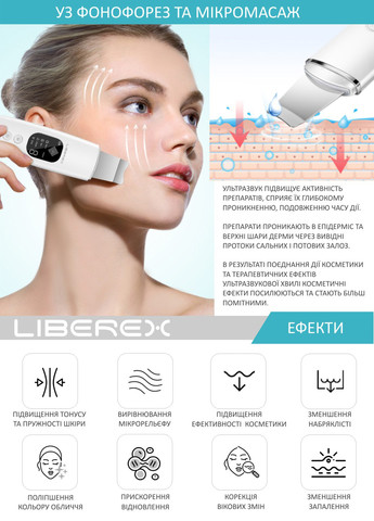 Професійний портативний ультразвуковий скрабер для чищення обличчя Liberex rbx-917 (260712528)