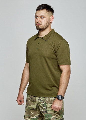 Оливковая (хаки) футболка-мужское поло для мужчин UKM однотонная