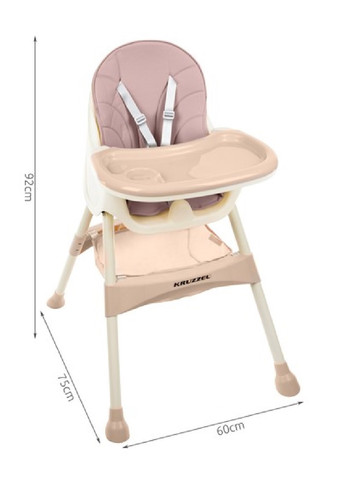 Дитяче крісло розбірне стільчик компактне для годування дітей малюків 3 в 1 з підносом (474778-Prob) Рожеве Unbranded (259751616)