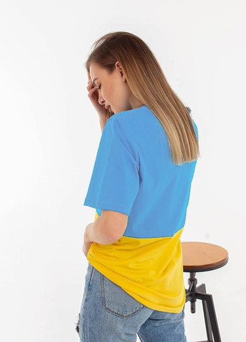 Синьо-жовта жіноча футболка No Brand