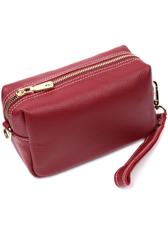 Интересная женская сумка с двумя ремнями из натуральной кожи 22274 Бордовый Vintage (276457526)