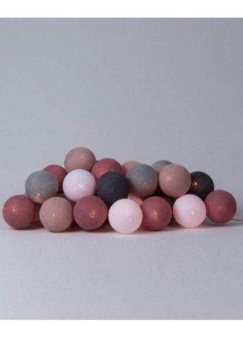 Гирлянда тайские шарики-фонарики CBL DIRTY ROSE 20 шариков, 2.5 м Cotton Ball Lights (257960475)