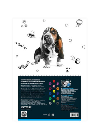 Папір кольоровий двосторонній 15 кольорів Dogs колір різнокольоровий ЦБ-00223067 Kite (260510123)