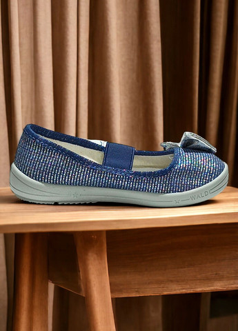 Синие тапочки для девочки ортопедические валди вероника бант 27 (17см) Waldi с бантом