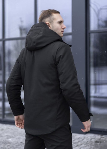 Черная зимняя куртка winter jacket motive зима черный Pobedov