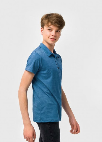 Синяя детская футболка-футболка-поло (короткий рукав) темный джинс для мальчика Smil
