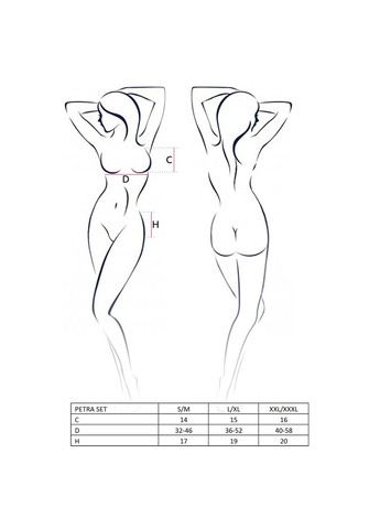 Комплект білизни PETRA SET black XXL/XXXL — Exclusive: стрінги, широкий пояс, ліф-топік Passion (259790557)