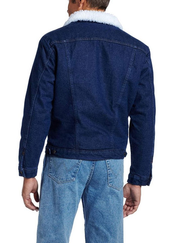 Темно-синя демісезонна тепла куртка джинсова на підкладці – denim original Wrangler Cowboy Cut