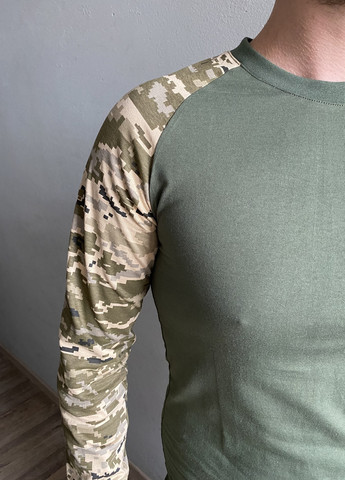Військова тактична футболка, військова футболка з довгим рукавом, військовий лонгслів, тактична футболка, власне виробництво No Brand Футболка з довгим рукавом камуфляжна оливкова