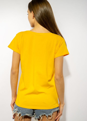 Желтая летняя стильная женская футболка (желтый) Time of Style