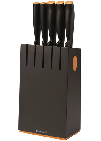 Набор комплект кухонных ножей с подставкой из березового дерева 5 штук нержавеющая сталь (474529-Prob) Черный Unbranded чёрные, пластмасс, нержавеющая сталь