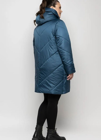 Серо-синяя зимняя зимняя куртка женская большого размера SK