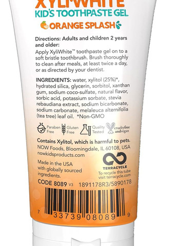 Зубная паста-гель для детей XyliWhite Kids Toothpaste Gel 85 g (Orange Splash) Now (277926789)