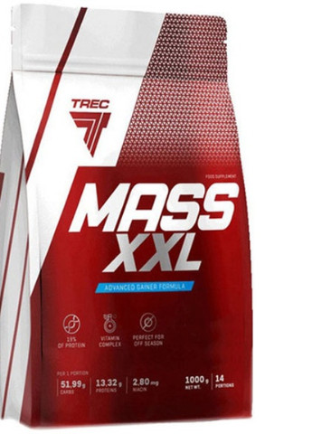 MASS XXL 1000 g /14 servings/ Strawberry Trec Nutrition (256777398)