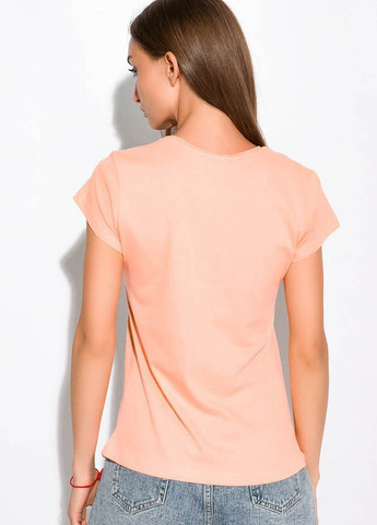 Персиковая летняя футболка с принтом (персиковый) Time of Style
