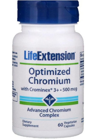 Optimized Chromium with Crominex 3+ 500 mcg 60 Veg Caps Life Extension (256725037)