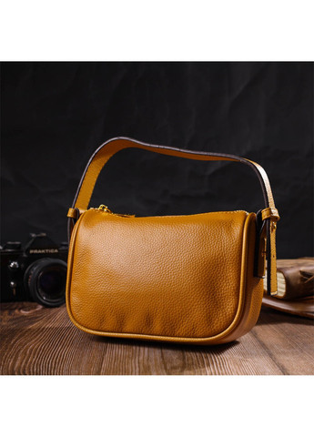 Красива сумка на плече крос-боді з натуральної шкіри 22100 Жовта Vintage (260360876)