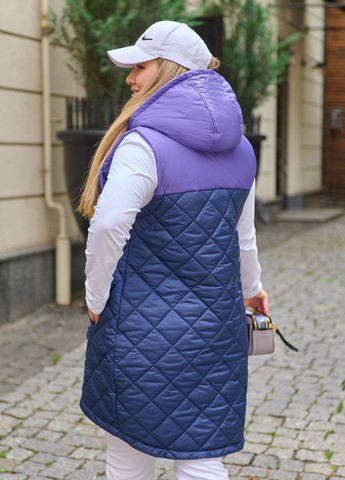 Женская жилетка двухсторонняя цвет фиолет-синий р.50/52 440654 New Trend (263134093)