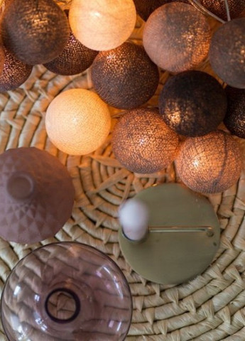 Гірлянда тайські ліхтарики CBL Коричнева 20 кульок, 2.5 м Cotton Ball Lights (257960390)