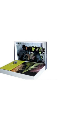 Двухспальный Евро комплект Iz Antracit-Green Сатин с вышивкой Dantela Vita (259347042)