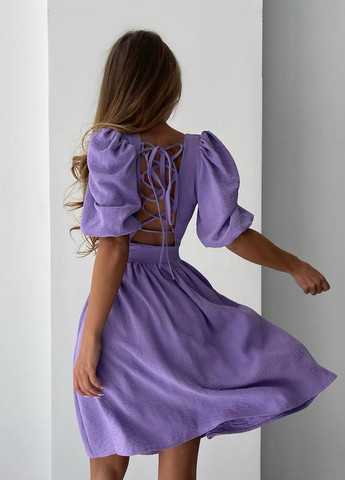 Светло-фиолетовое женское платье креп No Brand