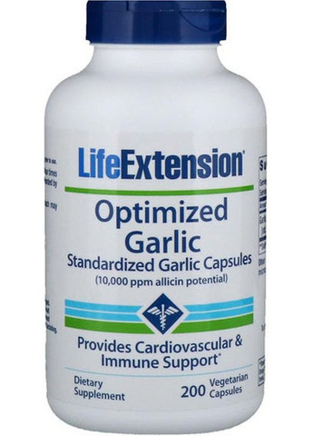 Optimized Garlic Standardized Garlic Capsules 200 Veg Caps Life Extension (258498902)