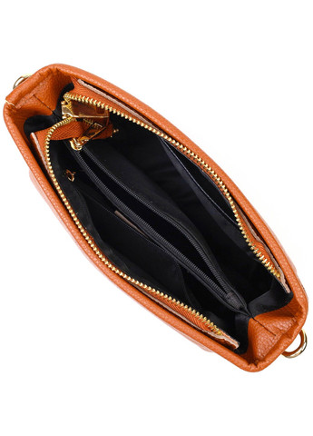 Красива невелика сумка на плече з натуральної шкіри 22139 Руда Vintage (260359843)