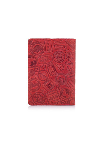 Кожаная обложка на паспорт HiArt PC-01 7 Let's Go Travel красная Красный Hi Art (268371255)