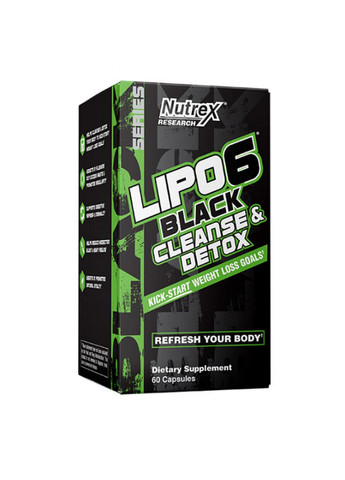 Комплекс для Очищення та Детоксикації Організму Lipo-6 Black Cleanse Detox - 60 капсул Nutrex (276903959)