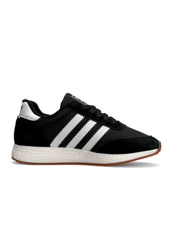 Черные демисезонные кроссовки женские, вьетнам adidas Originals Iniki Fleece Termo Black White Stripes Gum