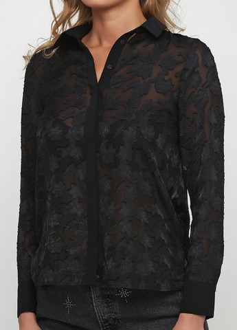 Чорна блуза демісезон,чорний в візерунки, H&M