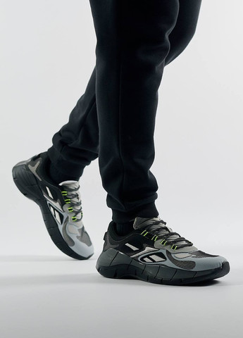 Серые демисезонные кроссовки мужские, вьетнам Reebok Zig Kinetica || Grey Black