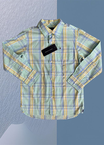 Голубой рубашка в клетку Tommy Hilfiger