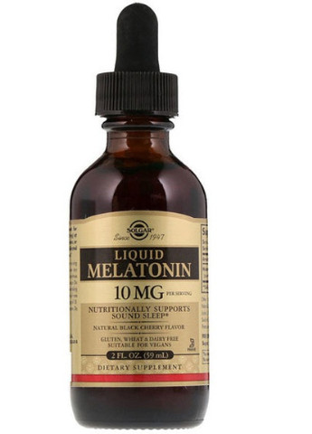 Liquid Melatonin, 10 mg, 2 fl oz 59 ml Natural Black Cherry Flavor Solgar (256721504)