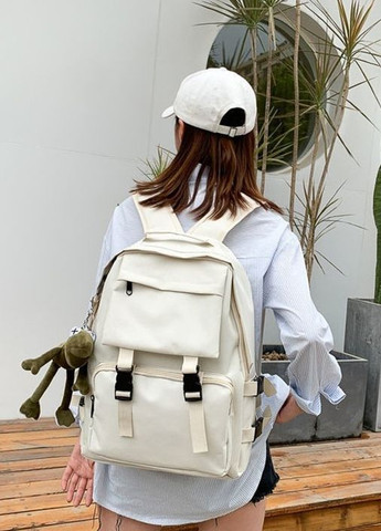 Рюкзак з карманами чоловічий жіночий дитячий шкільний портфель бежевий No Brand (276001450)