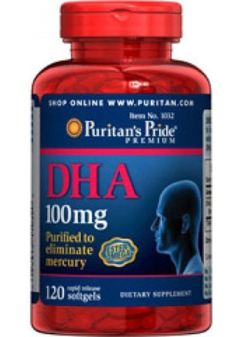 Puritan's Pride DHA 100 mg 120 Softgels Puritans Pride (256725789)