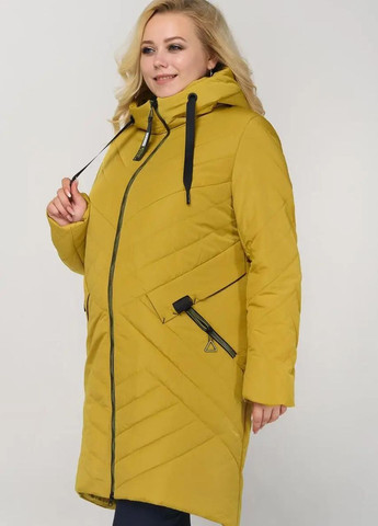 Горчичная демисезонная куртка женская демисезонная большого размера SK