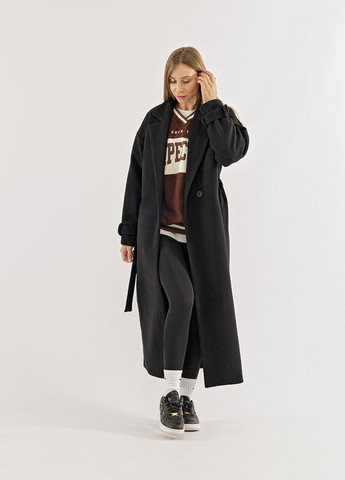 Черное демисезонное Женское пальто цвет черный ЦБ-00230013 Yuki