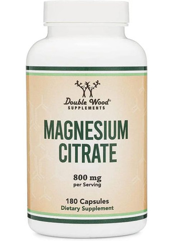 Double Wood Magnesium Citrate 800 mg 180 Caps Double Wood Supplements (260479048)