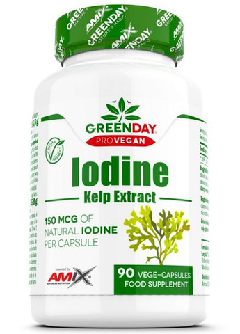 GreenDay ProVegan Iodine Kelp Extract 90 Veg Caps Amix Nutrition (258499761)