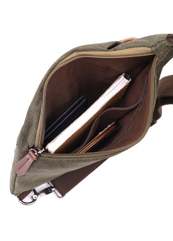 Удобная сумка через плечо для мужчин из текстиля 22197 Оливковый Vintage (267925322)