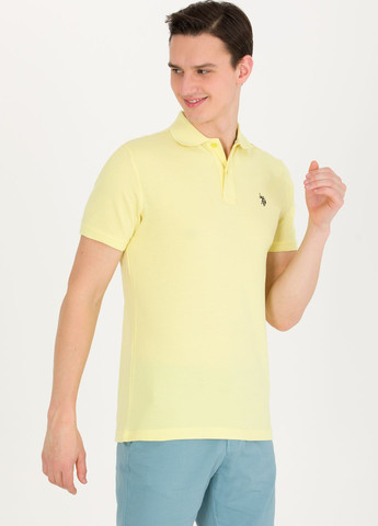 Светло-желтая футболка u.s/ polo assn. мужская U.S. Polo Assn.